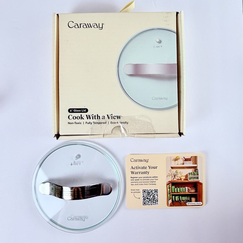 NEW Caraway 6" Tempered Glass Lid for Pots and 2 Qt Saute Pan